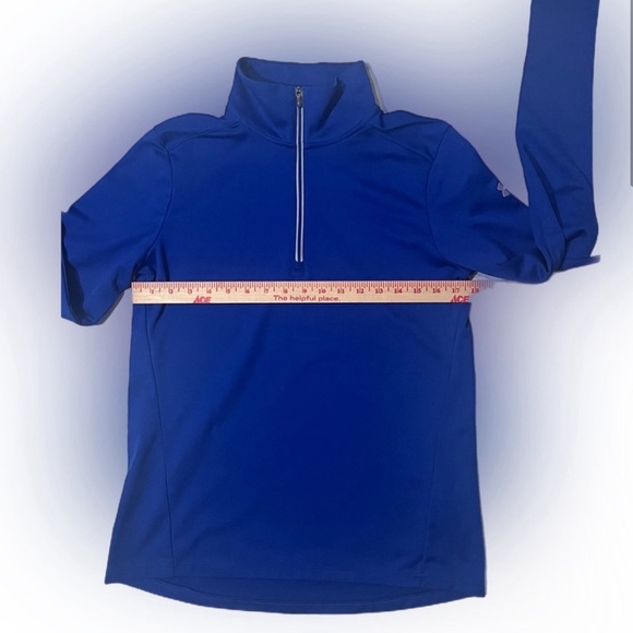 Under Armour Blue Long Sleeve Moisture Wick 1/4 Zip Women Small Reflective Top - Picture 3 of 6